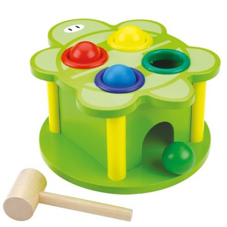 Zatloukačka dřevěná želva 20cm