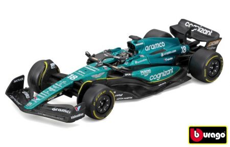 Bburago 1:43 RACE Formula F1 - Aston Martin AMR23 (2023) #18 Lance Stroll with driver and 