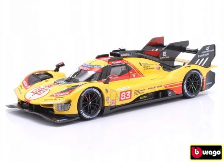 Bburago 1:24 Ferrari Racing - 499P LMH yellow nr.83 - 24h Le Mans Livery 2024