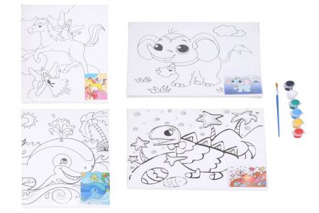 Malířské plátno s předlohou 30x24 cm + barvy a štětec Mix