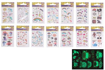 Tetovací obtisky - MIX 6x10,5 cm svítící ve tmě