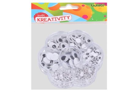 Oči pohyblivé samolepící 10x10 cm mix velikostí