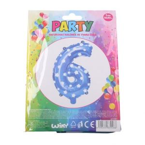 Nafukovací balónek - číslo 6 modrý