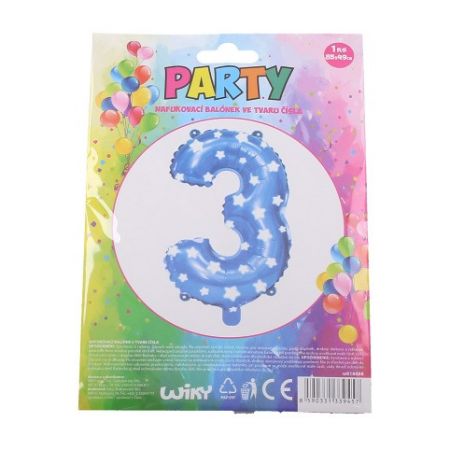Nafukovací balónek - číslo 3 modrý