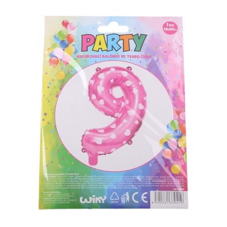 Nafukovací balónek - číslo 9 růžový