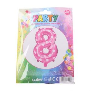 Nafukovací balónek - číslo 8 růžový