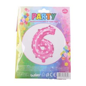 Nafukovací balónek - číslo 6 růžový