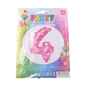 Nafukovací balónek - číslo 4 růžový
