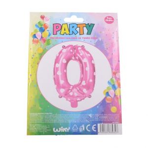 Nafukovací balónek - číslo 0 růžový
