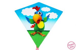 Létající drak papoušek Wiktor 68x73cm v sáčku