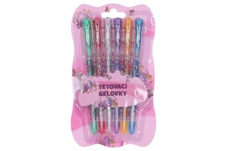 Gelové pero tetovací sada 6 ks