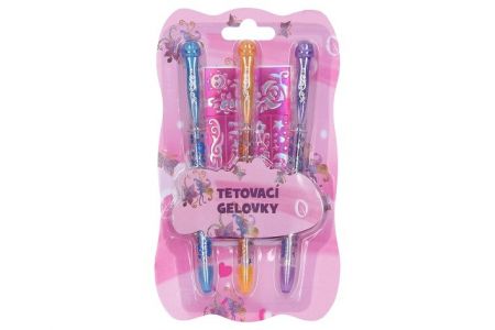 Gelové pero tetovací sada 3 ks