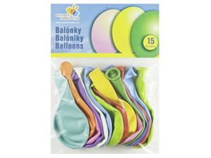 Balónek nafukovací - sada 15ks PASTELOVÉ 26cm