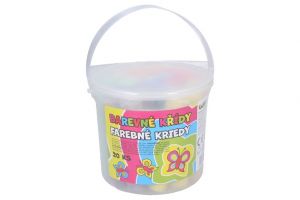 Křídy chodníkové kulaté 20ks v kyblíku