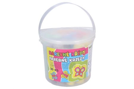 Křídy chodníkové kulaté 20ks v kyblíku