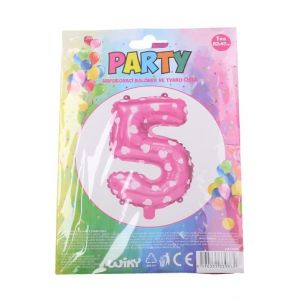 Nafukovací balónek - číslo 5 růžový