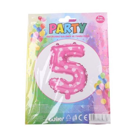 Nafukovací balónek - číslo 5 růžový