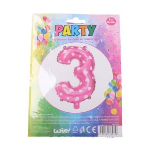 Nafukovací balónek - číslo 3 růžový