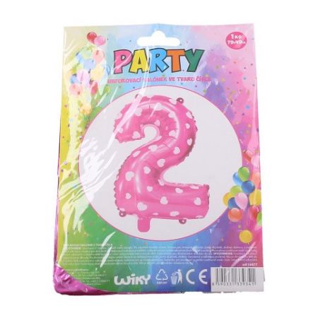 Nafukovací balónek - číslo 2 růžový