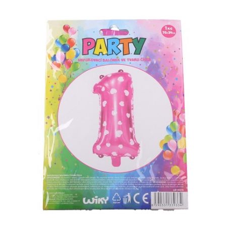 Nafukovací balónek - číslo 1 růžový