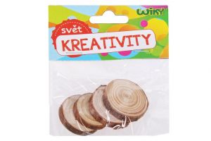 Dřevěné kolečko 3-4x0,5 cm, 4 kusy