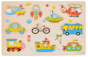 Dřevěná vkládačka 30x22cm Doprava (dopravní prostředky)