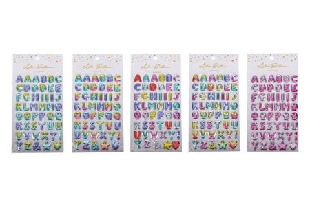 Nálepky 23x11 cm abeceda s glitrem