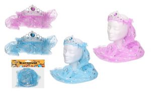 Set karneval - čelenka se závojem modrá