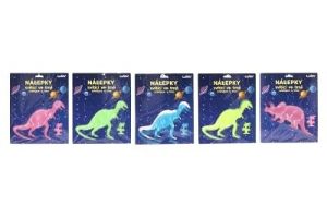 Nálepky 25,5x31 cm svítící ve tmě Dinosauři