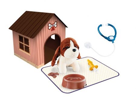 Pejsek s boudou a taštičkou 18cm