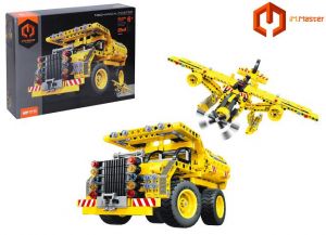 Stavebnice auto nákladní sklápěč a letadlo 2v1 37cm