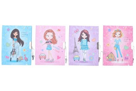 Památník nelinkovaný se zámkem 11x15 cm Dívka