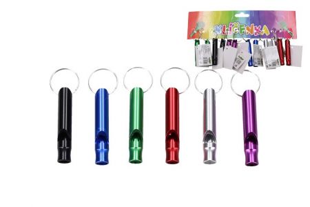 Klíčenka barevná píšťalka 6 cm