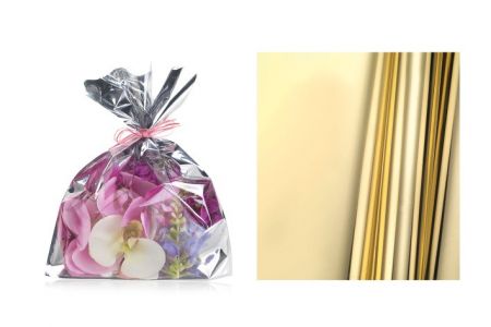 Sáček celofan 25x40 cm Zlatý
