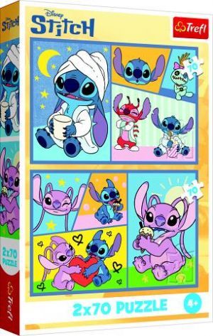 Trefl Puzzle 2x70 Se Stitchem není nuda