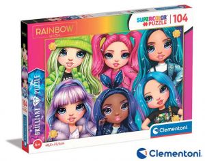 Clementoni - Brilliant puzzle Rainbow High: Duhové kamarádky 104 dílků