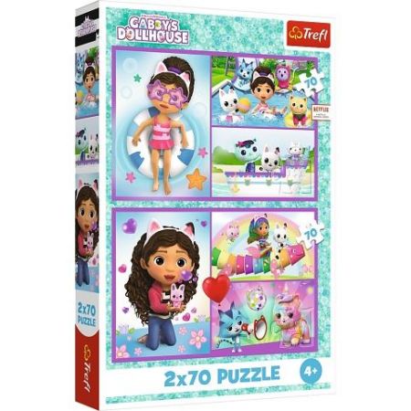 Puzzle Zahrajte si s Gabby 2v1 Gábinčin kouzelný domeček 2x70 dílků