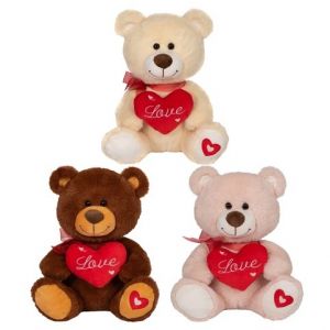 Plyšový medvěd s červeným srdíčkem 30 cm