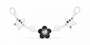 Zábrana na kočárek hvězdička černobílá