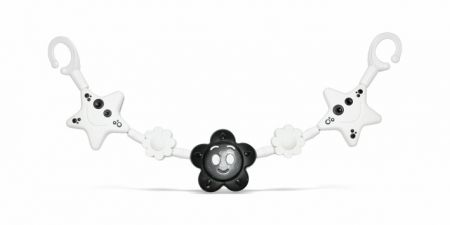 Zábrana na kočárek hvězdička černobílá