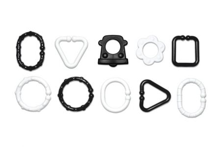 Plastové tvary černobílé 10 ks