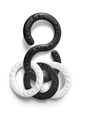 Osmička s přívěsky černobílá