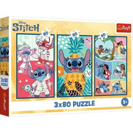 Puzzle Stitchův svět 3v1 Stitch 3x80 dílků