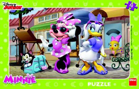 Puzzle 15 dílků desk. Minnie na Montmartru