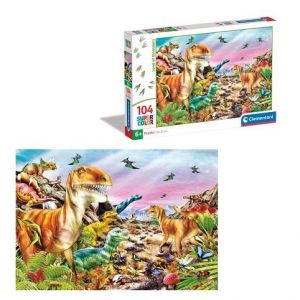 Puzzle 104 dílků země dinosaurů