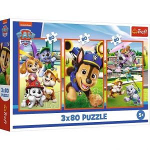 Puzzle Psí gang 3v1 Tlapková patrola 3x80 dílků