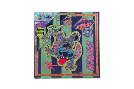 Diamantové malování na plátno Stitch svítící ve tmě XL 29x29 cm