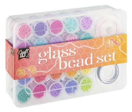 Velká sada skleněných korálků 25 barev