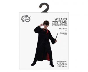Kostým Čaroděj černo/červený 110/120 cm