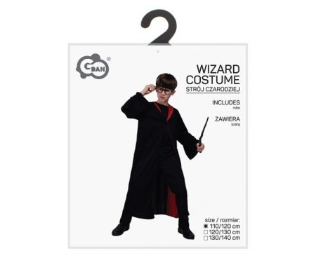 Kostým Čaroděj černo/červený 110/120 cm